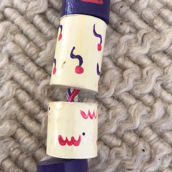 vintage boho wood bead belt - Picture 4 of 11